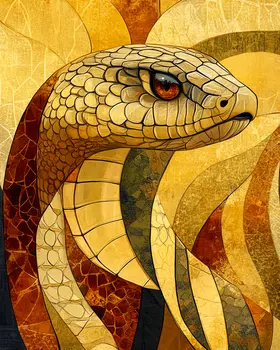 Stylized Snake #3 - Pet Modern Art Prints – 8″x10″ Artwork for 11″x14″ Frame