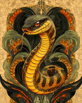 Stylized Snake #4 - Pet Modern Art Prints – 8″x10″ Artwork for 11″x14″ Frame
