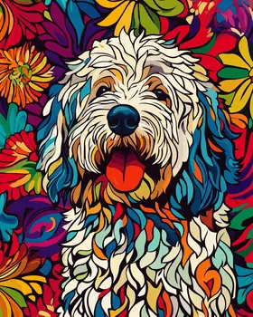 Stylized Komondor #2 - Pet Modern Art Prints – 8″x10″ Artwork for 11″x14″ Frame