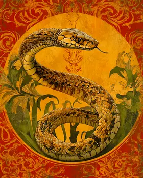 Stylized Snake #5 - Pet Modern Art Prints – 8″x10″ Artwork for 11″x14″ Frame