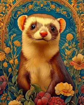 Stylized Ferret #1 - Pet Modern Art Prints – 8″x10″ Artwork for 11″x14″ Frame