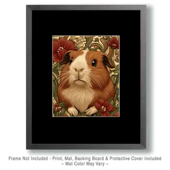 Stylized Guinea Pig #1 - Pet Modern Art Prints – 8″x10″ Artwork for 11″x14″ Frame