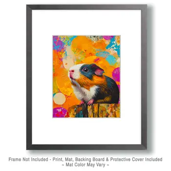 Stylized Guinea Pig #2 - Pet Modern Art Prints – 8″x10″ Artwork for 11″x14″ Frame