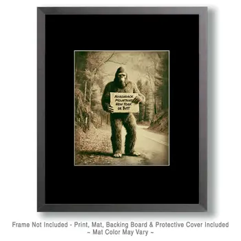 Bigfoot Hitchhiking to the Adirondacks - Cryptids  8"10" Artwork for 11"x12" Frame