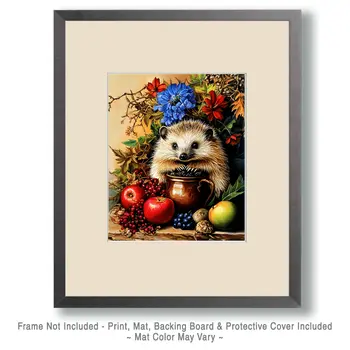 Hedgehog - Animal Still Life Art Prints – 8″x10″ Artwork for 11″x14″ Frame