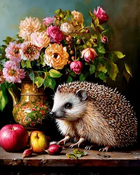 Vintage Hedgehog - Animal Still Life Art Prints – 8″x10″ Artwork for 11″x14″ Frame