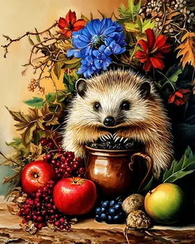 Hedgehog - Animal Still Life Art Prints – 8″x10″ Artwork for 11″x14″ Frame