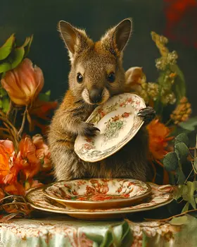 Reckless Wallaby - Animal Still Life Art Prints – 8″x10″ Artwork for 11″x14″ Frame