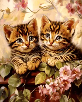 Two Ocelot Kittens - Animal Still Life Art Prints – 8″x10″ Artwork for 11″x14″ Frame