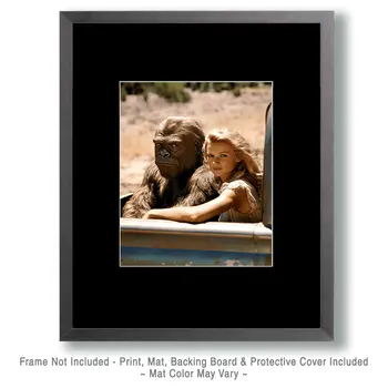 Bigfoot in Back of Pickup - Cryptids  8"10" Artwork for 11"x12" Frame