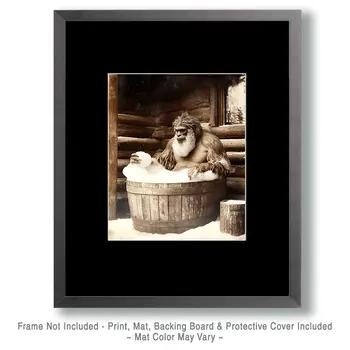 Bigfoot Takes a Bubble Bath - Cryptids  8"10" Artwork for 11"x12" Frame