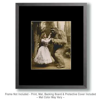 Bigfoot with Dance Partner - Cryptids  8"10" Artwork for 11"x12" Frame