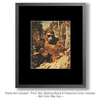 Bigfoot Sporting Sunglasses - Cryptids  8"10" Artwork for 11"x12" Frame