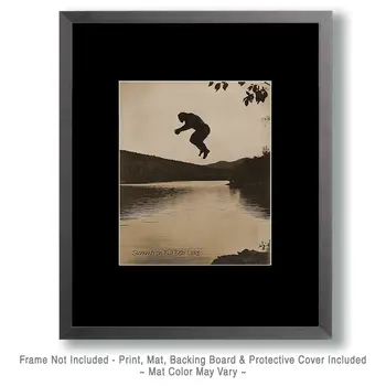 Jumping Bigfoot - Big Bear Lake California Art Prints – 8″x10″ Artwork for 11″x14″ Frame