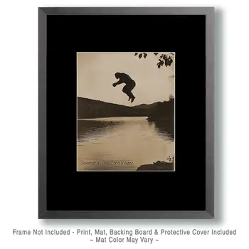 Jumping Bigfoot - Coeur d' Alene Lake Idaho Art Prints – 8″x10″ Artwork for 11″x14″ Frame