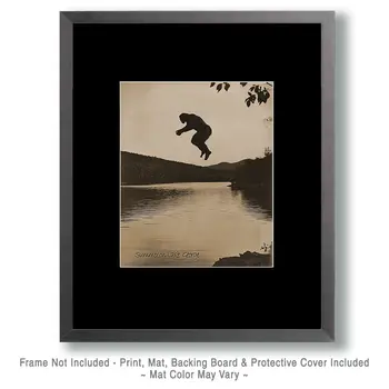 Jumping Bigfoot - Lake George Adirondacks Art Prints – 8″x10″ Artwork for 11″x14″ Frame