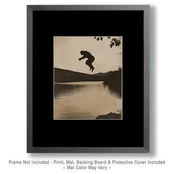 Jumping Bigfoot - Lake Placid Adirondacks Art Prints – 8″x10″ Artwork for 11″x14″ Frame