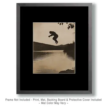 Jumping Bigfoot - Moosehead Lake Maine Art Prints – 8″x10″ Artwork for 11″x14″ Frame