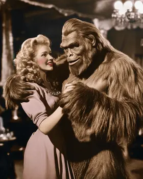 Bigfoot Enjoying a Dance - Cryptids  8"10" Artwork for 11"x12" Frame