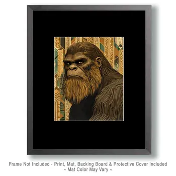 Deco Bigfoot Portrait Art Print - 8"x10" Artwork