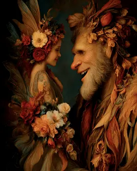 Fairy Speaking to the Elf King Art Print - 8"x10" Artwork
