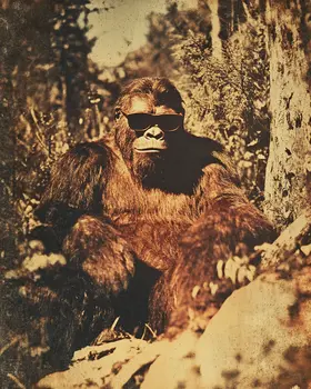 Bigfoot Sporting Sunglasses - Cryptids  8"10" Artwork for 11"x12" Frame