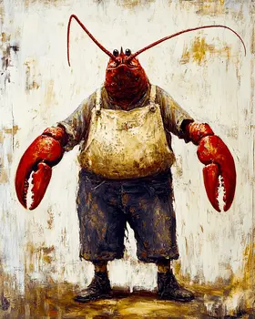 Nor'eastern Lobsterman - Coastal Art Prints - 8"x10" Artwork