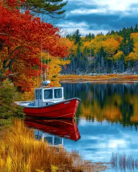 Moored for the Evening - Coastal Art Prints - 8"x10" Artwork