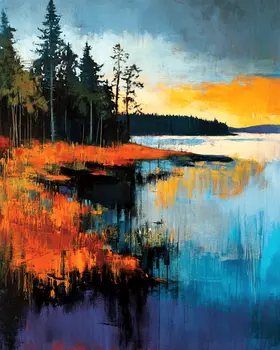Evening Estuary - Coastal Art Prints - 8"x10" Artwork