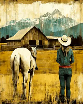 Vintage Cowgirl End of Trail - American West Art Prints
