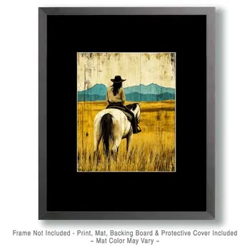 Vintage Cowgirl On The Trail - American West Art Prints