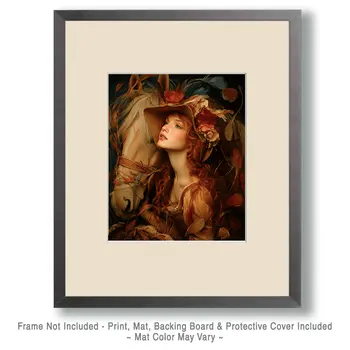 Cowgirl Longing for Her Beau Western Art Print - 8"x10" Artwork
