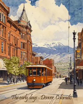 16th Street Trolly - Denver Souvenir Art Prints - 8"x10" Artwork