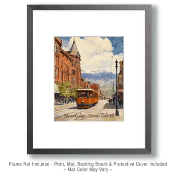 16th Street Trolly - Denver Souvenir Art Prints - 8"x10" Artwork