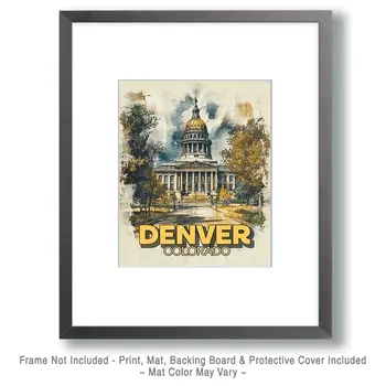 Capital Building - Denver Souvenir Art Prints - 8"x10" Artwork
