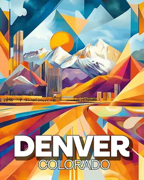 Abstract City by the Mountains - Denver Souvenir Art Prints - 8"x10" Artwork