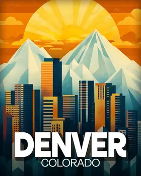 Summer Sunset - Denver Souvenir Art Prints - 8"x10" Artwork
