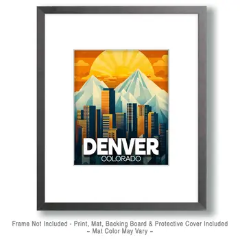 Summer Sunset - Denver Souvenir Art Prints - 8"x10" Artwork