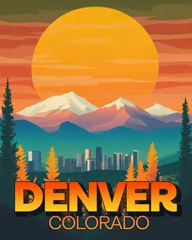 Fall Sunset - Denver Souvenir Art Prints - 8"x10" Artwork