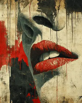 Dystopian Lips Art Prints - 8"x10" Artwork