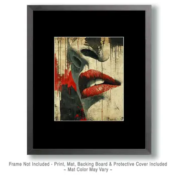Dystopian Lips Art Prints - 8"x10" Artwork