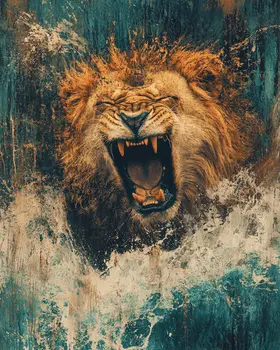 Dystopian Lion Art Prints - 8"x10" Artwork
