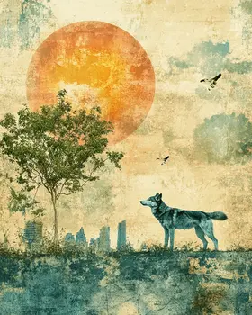 Dystopian Wolf Art Prints - 8"x10" Artwork