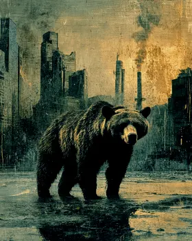 Dystopian Wandering Bear Art Prints - 8"x10" Artwork