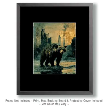 Dystopian Wandering Bear Art Prints - 8"x10" Artwork