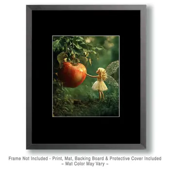 A Fairy Big Apple - Fairies Wall Art Prints – 8″x10″ Artwork for 11″x14″ Frame