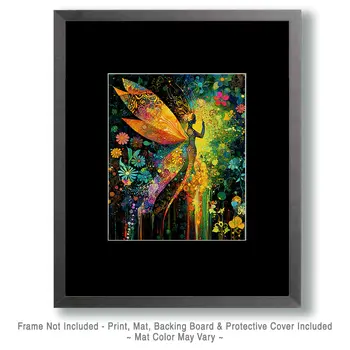 Sprite Magic - Fairies Wall Art Prints – 8″x10″ Artwork for 11″x14″ Frame