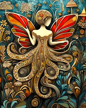 Octo-Fairy Art Print - Fairies 8"x10" Artwork