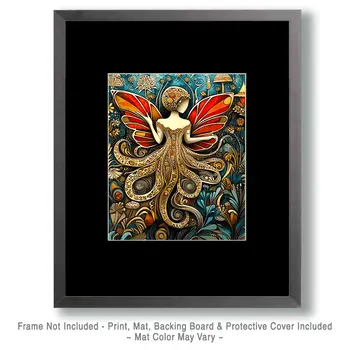 Octo-Fairy Art Print - Fairies 8"x10" Artwork