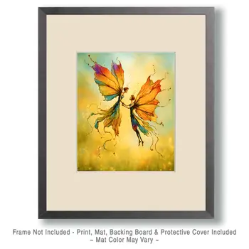 Southwest Desert Fairies Finally Meet Art Print - Fairies 8"x10" Artwork
